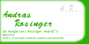 andras rosinger business card